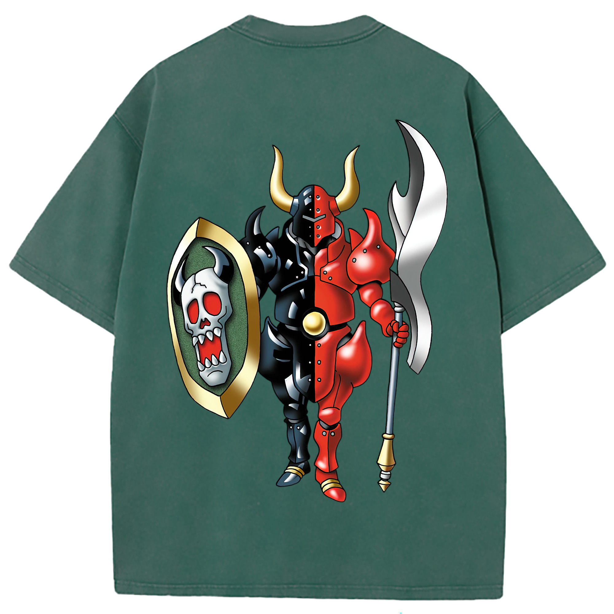 （画像用） ドラゴンクエスト Doragon Kuesuto Dragon Quest 綿100% ヴィンテージ風 半袖Tシャツ（背面プリント）